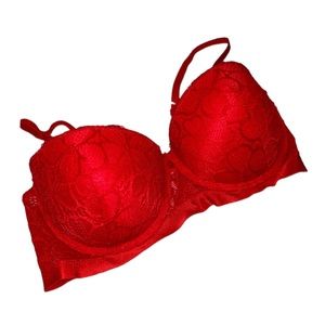 NEW Red Lace Bra Women’s Size 34D Medium Large Sexy Comfortable Fit Intimate!